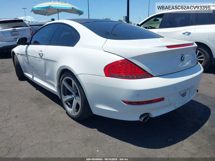 2010 BMW 650I VIN: WBAEA5C52ACV93395 Lot: 45349400
