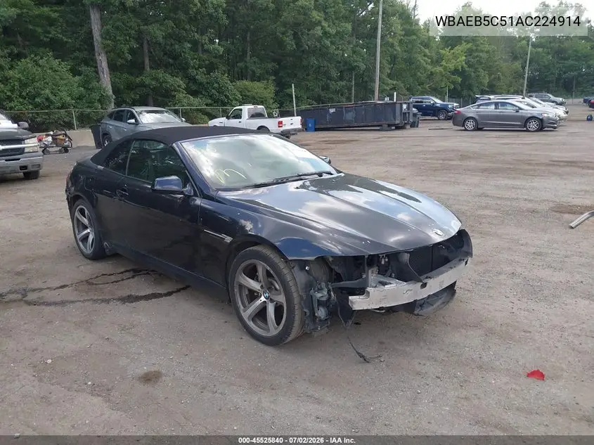 2010 BMW 650I VIN: WBAEB5C51AC224914 Lot: 45525840