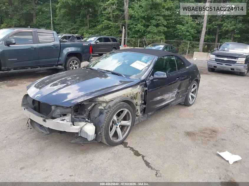 2010 BMW 650I VIN: WBAEB5C51AC224914 Lot: 45525840