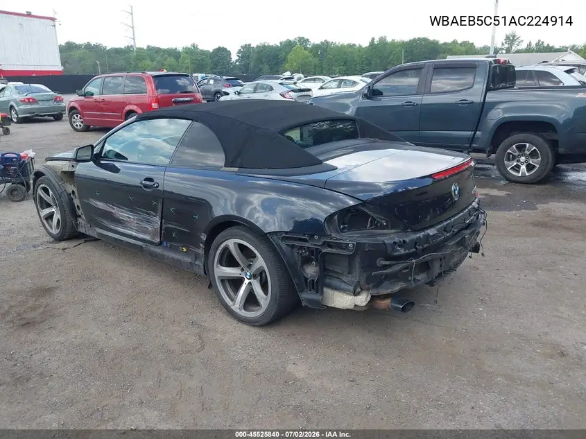 2010 BMW 650I VIN: WBAEB5C51AC224914 Lot: 45525840