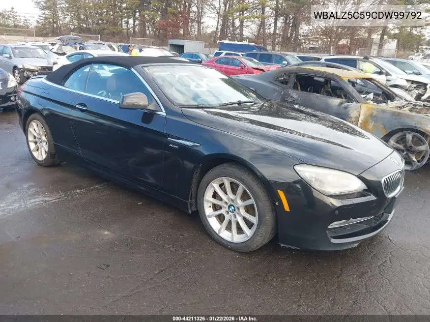 2012 BMW 650I xDrive VIN: WBALZ5C59CDW99792 Lot: 44211326