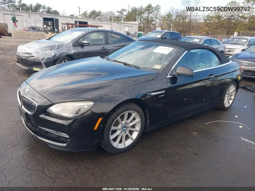 2012 BMW 650I xDrive VIN: WBALZ5C59CDW99792 Lot: 44211326