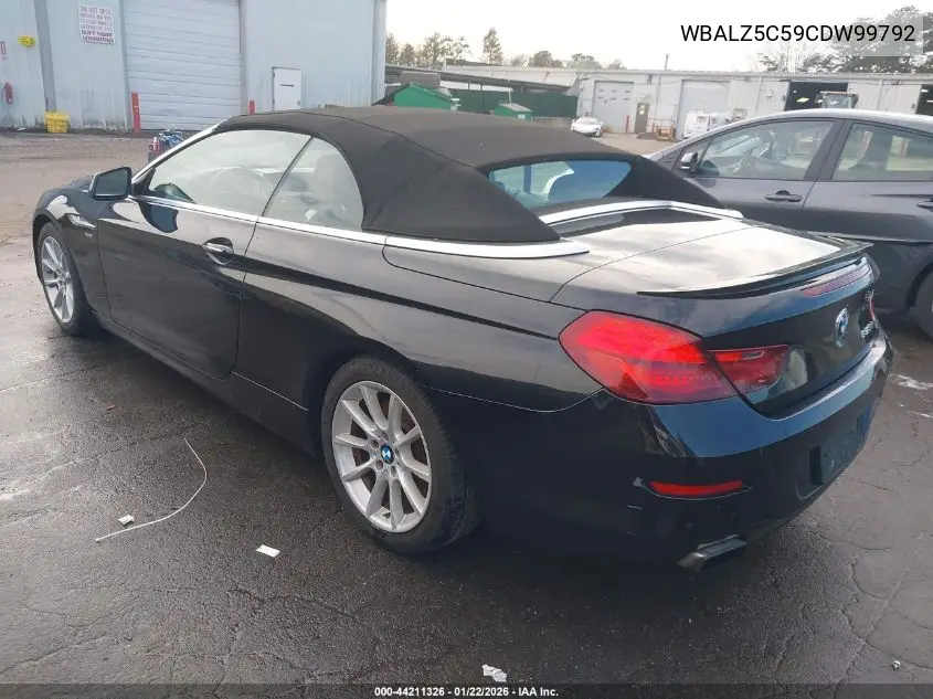 2012 BMW 650I xDrive VIN: WBALZ5C59CDW99792 Lot: 44211326