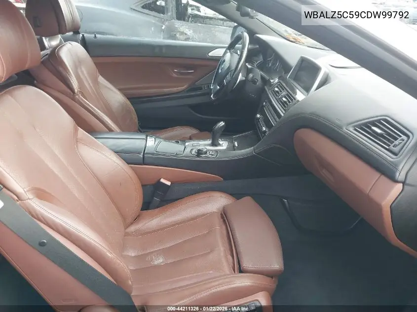 2012 BMW 650I xDrive VIN: WBALZ5C59CDW99792 Lot: 44211326