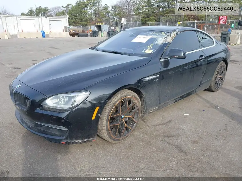 2012 BMW 650I xDrive VIN: WBALX5C55CC894400 Lot: 44671864