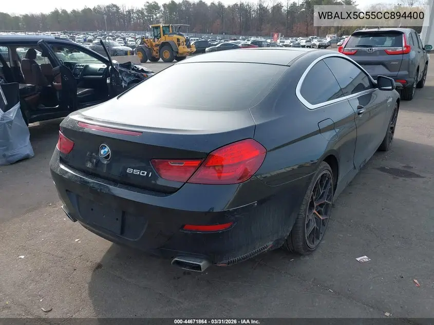 2012 BMW 650I xDrive VIN: WBALX5C55CC894400 Lot: 44671864