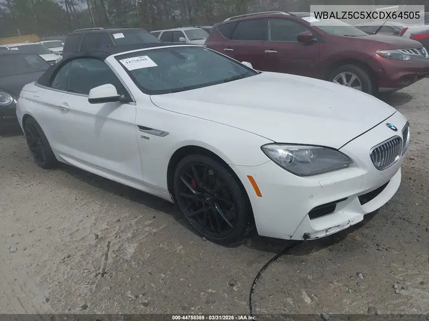 2012 BMW 650I xDrive VIN: WBALZ5C5XCDX64505 Lot: 44758388