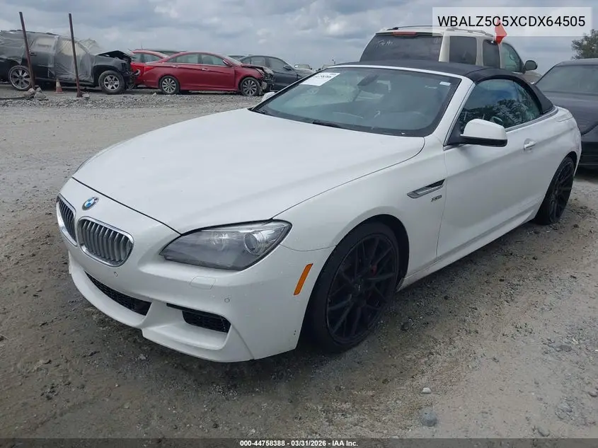 2012 BMW 650I xDrive VIN: WBALZ5C5XCDX64505 Lot: 44758388