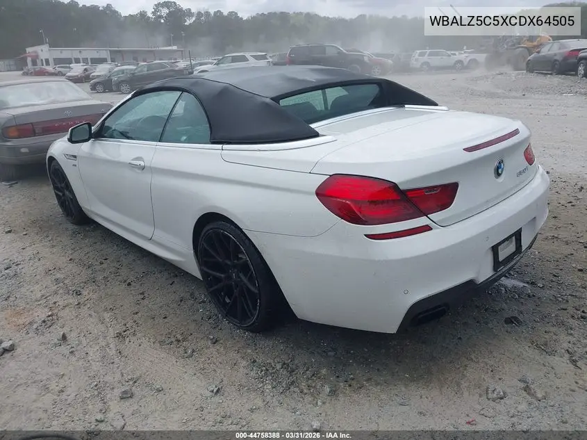 2012 BMW 650I xDrive VIN: WBALZ5C5XCDX64505 Lot: 44758388