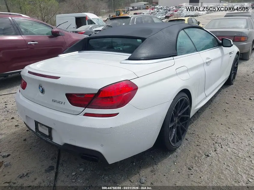 2012 BMW 650I xDrive VIN: WBALZ5C5XCDX64505 Lot: 44758388