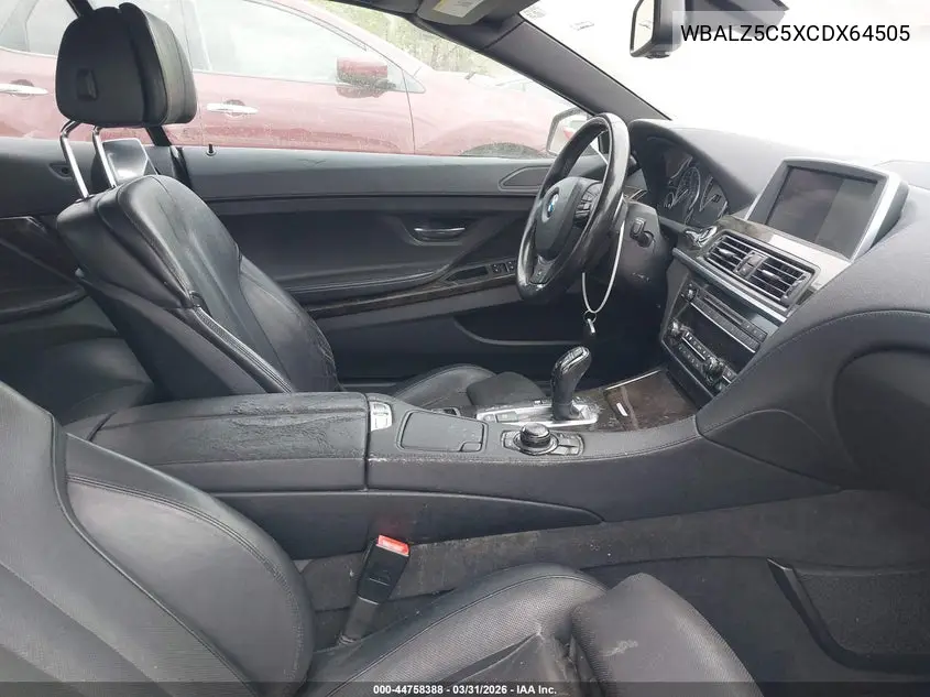 2012 BMW 650I xDrive VIN: WBALZ5C5XCDX64505 Lot: 44758388