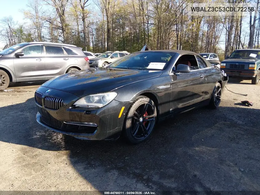 2012 BMW 650I VIN: WBALZ3C53CDL72258 Lot: 44768311