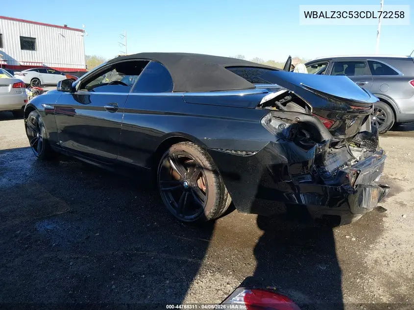 2012 BMW 650I VIN: WBALZ3C53CDL72258 Lot: 44768311