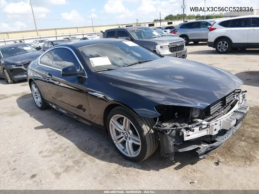 2012 BMW 650I VIN: WBALX3C56CC528336 Lot: 44821046
