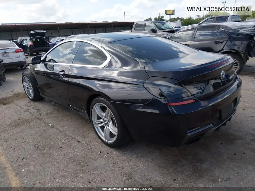 2012 BMW 650I VIN: WBALX3C56CC528336 Lot: 44821046