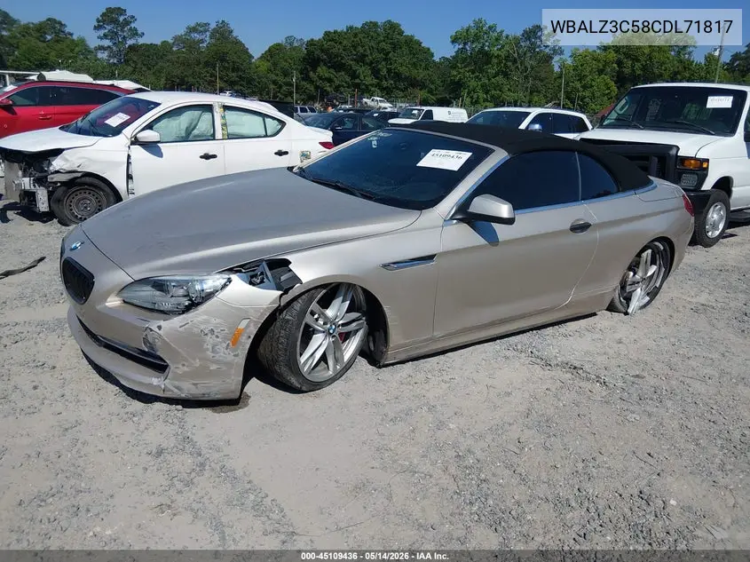 2012 BMW 650I VIN: WBALZ3C58CDL71817 Lot: 45109436
