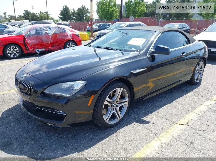 2012 BMW 650I VIN: WBALZ3C59CDL71602 Lot: 45212055