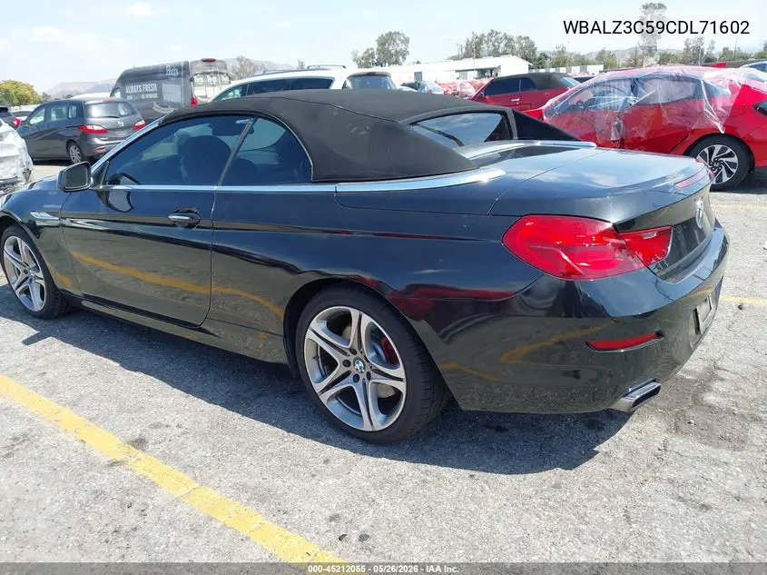2012 BMW 650I VIN: WBALZ3C59CDL71602 Lot: 45212055
