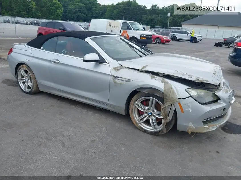 2012 BMW 650I VIN: WBALZ3C5XCDL71401 Lot: 45349671