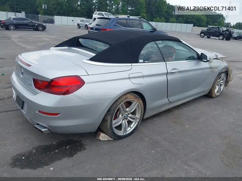 2012 BMW 650I VIN: WBALZ3C5XCDL71401 Lot: 45349671
