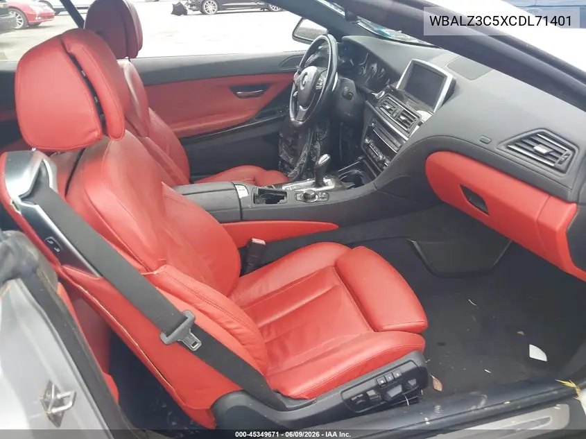 2012 BMW 650I VIN: WBALZ3C5XCDL71401 Lot: 45349671