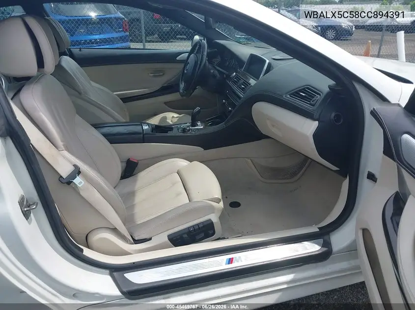 2012 BMW 650I xDrive VIN: WBALX5C58CC894391 Lot: 45469767