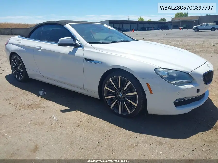 2012 BMW 650I VIN: WBALZ3C57CC397797 Lot: 45567848