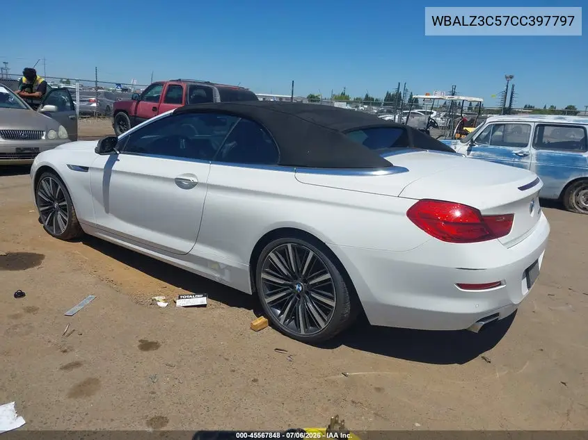 2012 BMW 650I VIN: WBALZ3C57CC397797 Lot: 45567848