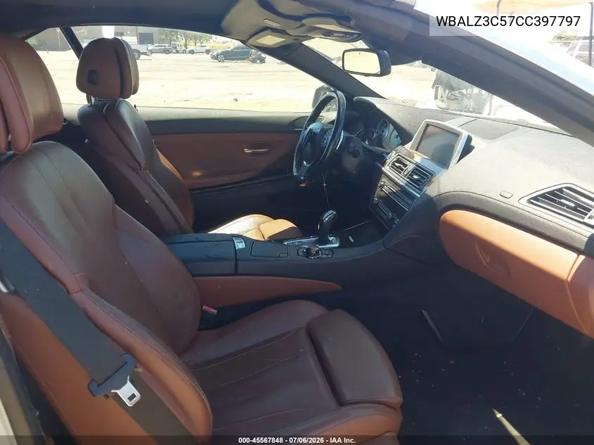 2012 BMW 650I VIN: WBALZ3C57CC397797 Lot: 45567848