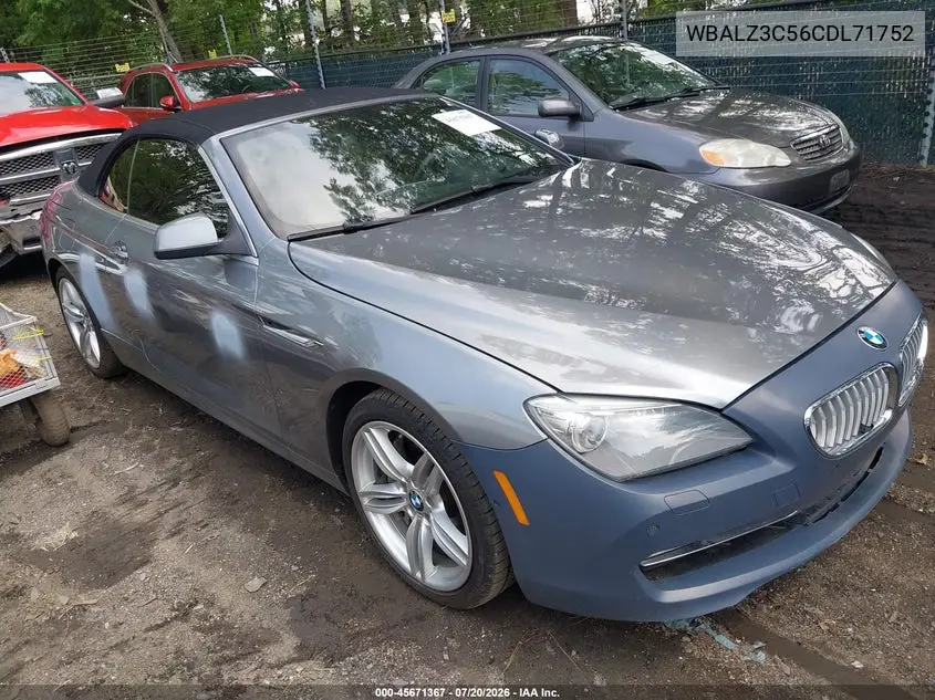 2012 BMW 650I VIN: WBALZ3C56CDL71752 Lot: 45671367