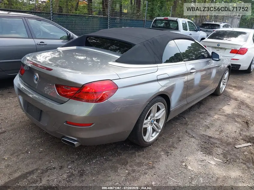 2012 BMW 650I VIN: WBALZ3C56CDL71752 Lot: 45671367