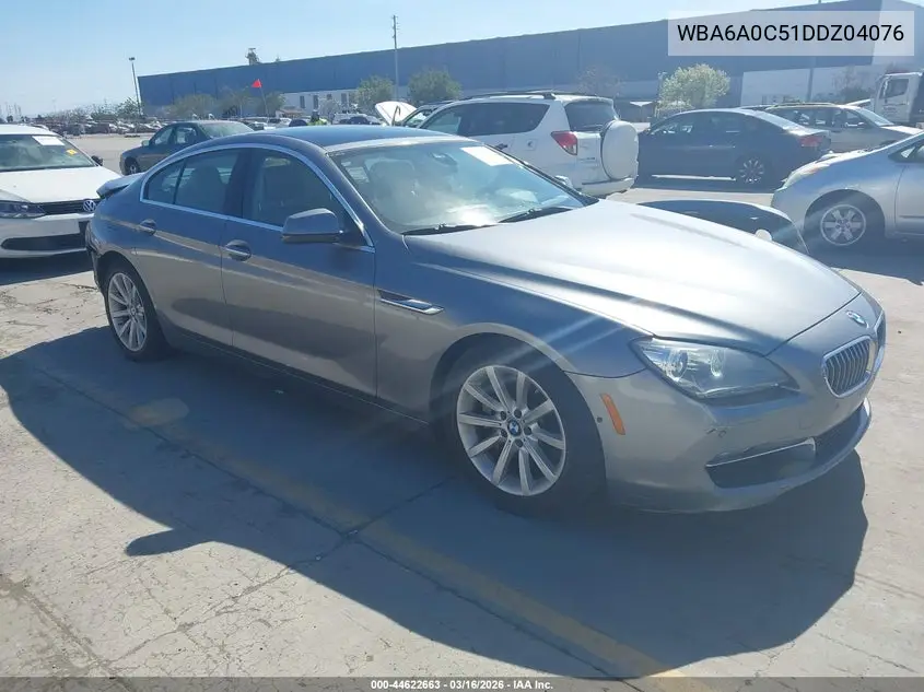 2013 BMW 640I Gran Coupe VIN: WBA6A0C51DDZ04076 Lot: 44622663
