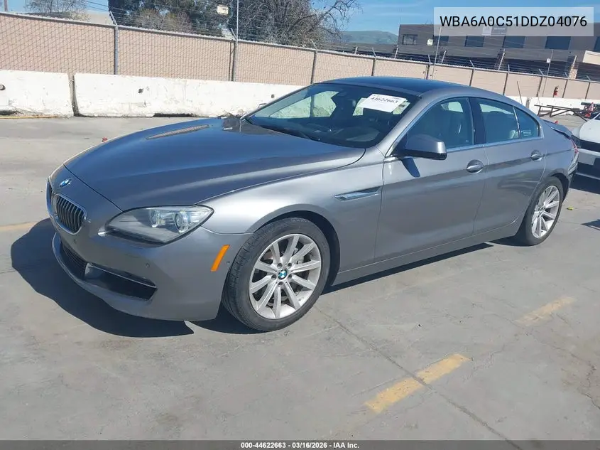 2013 BMW 640I Gran Coupe VIN: WBA6A0C51DDZ04076 Lot: 44622663