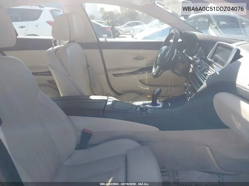 2013 BMW 640I Gran Coupe VIN: WBA6A0C51DDZ04076 Lot: 44622663