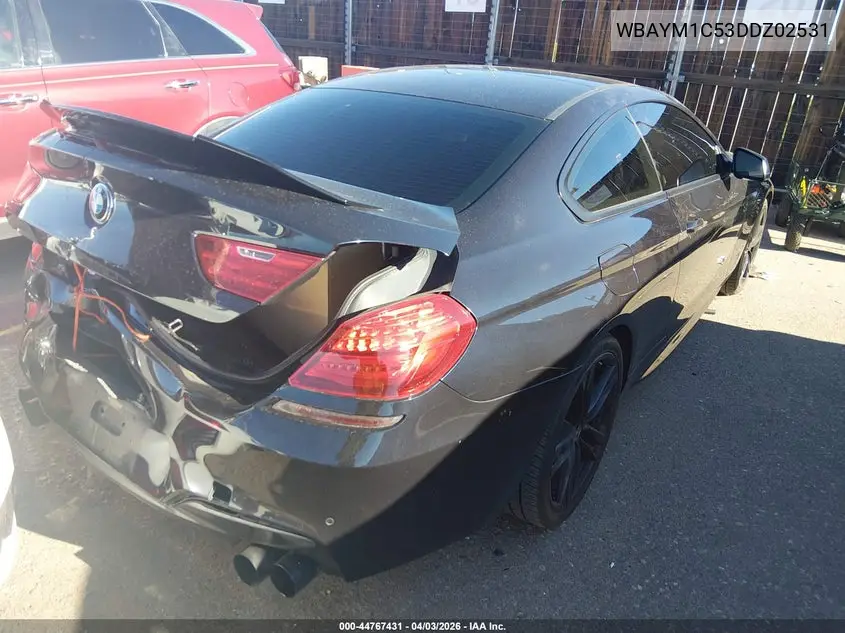 2013 BMW 650I xDrive VIN: WBAYM1C53DDZ02531 Lot: 44767431