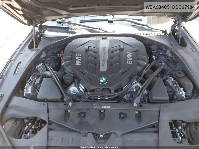 2013 BMW 650I Gran Coupe xDrive VIN: WBA6B4C51DDG67984 Lot: 45345965