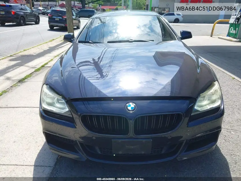 2013 BMW 650I Gran Coupe xDrive VIN: WBA6B4C51DDG67984 Lot: 45345965