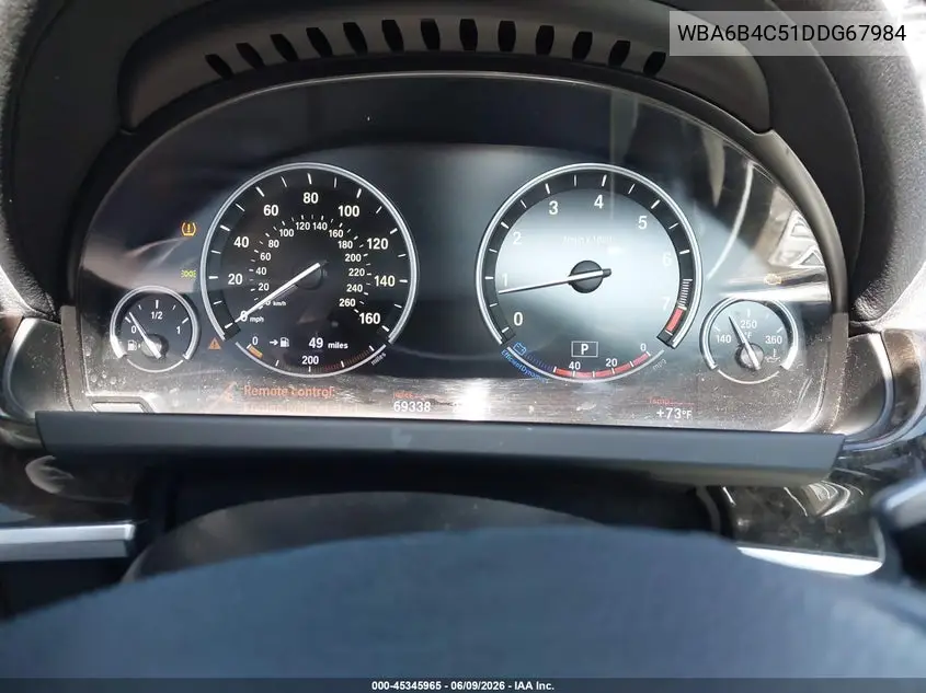 2013 BMW 650I Gran Coupe xDrive VIN: WBA6B4C51DDG67984 Lot: 45345965
