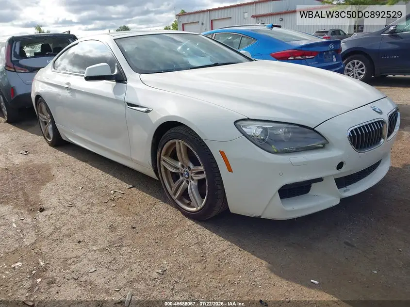 2013 BMW 640I VIN: WBALW3C50DC892529 Lot: 45688067
