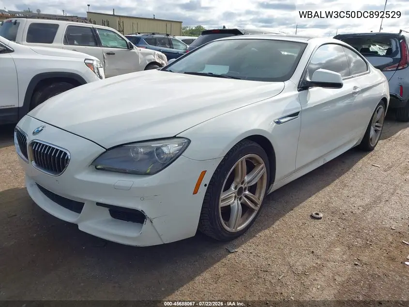 2013 BMW 640I VIN: WBALW3C50DC892529 Lot: 45688067