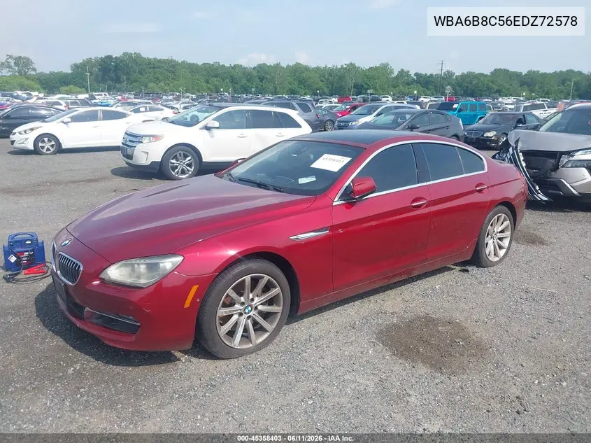 2014 BMW 640I Gran Coupe xDrive VIN: WBA6B8C56EDZ72578 Lot: 45358403