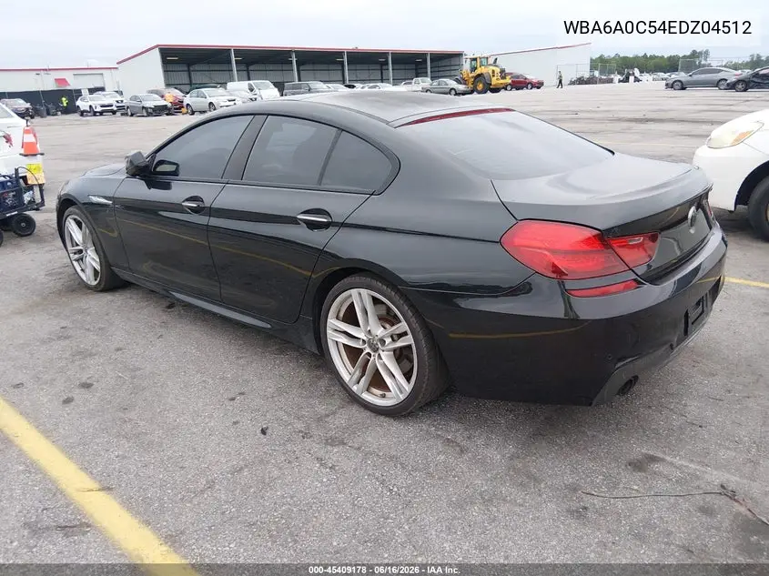 2014 BMW 640I Gran Coupe VIN: WBA6A0C54EDZ04512 Lot: 45409178