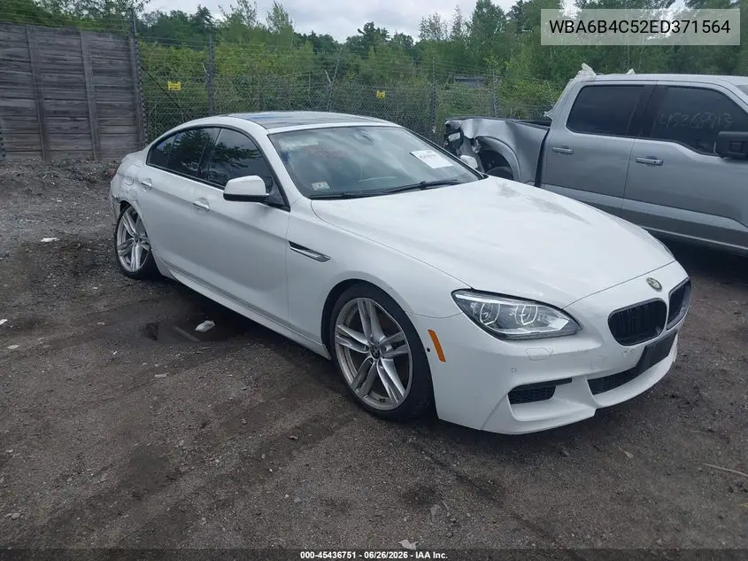 2014 BMW 650I Gran Coupe xDrive VIN: WBA6B4C52ED371564 Lot: 45436751
