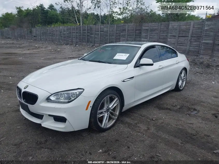 2014 BMW 650I Gran Coupe xDrive VIN: WBA6B4C52ED371564 Lot: 45436751