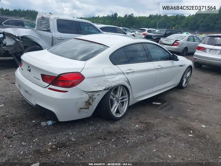 2014 BMW 650I Gran Coupe xDrive VIN: WBA6B4C52ED371564 Lot: 45436751