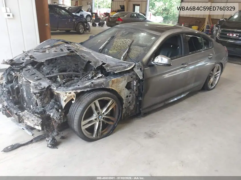 2014 BMW 650I Gran Coupe xDrive VIN: WBA6B4C59ED760329 Lot: 45533501