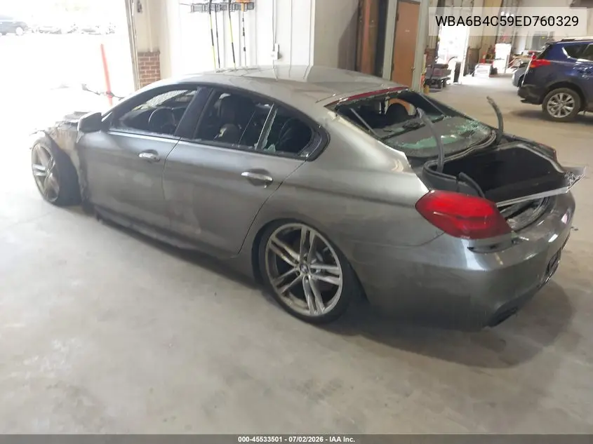 2014 BMW 650I Gran Coupe xDrive VIN: WBA6B4C59ED760329 Lot: 45533501