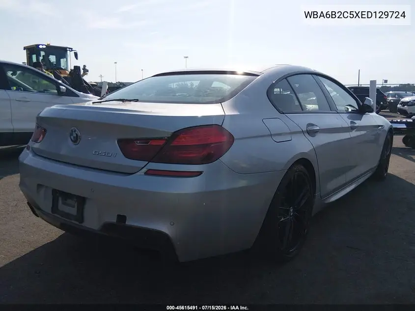 2014 BMW 650I Gran Coupe VIN: WBA6B2C5XED129724 Lot: 45615491