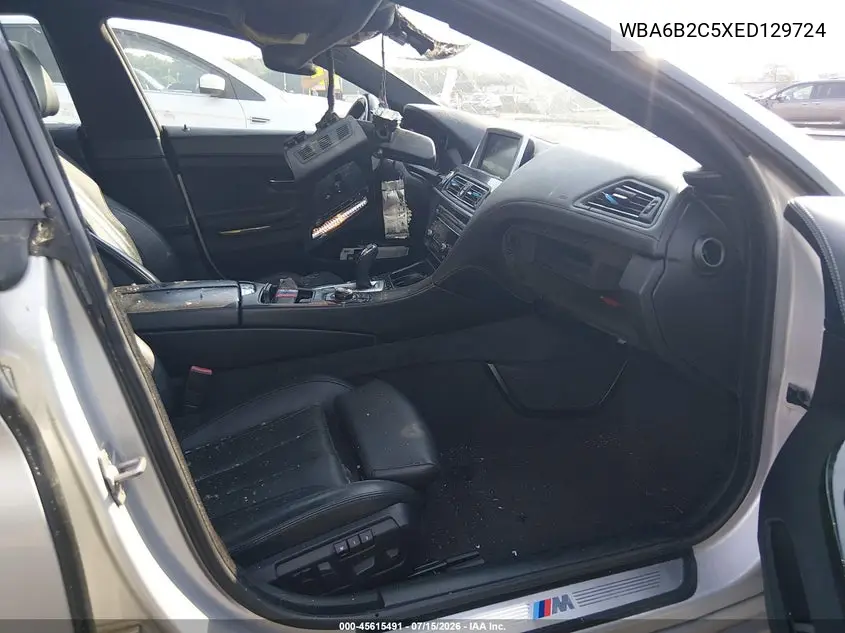 2014 BMW 650I Gran Coupe VIN: WBA6B2C5XED129724 Lot: 45615491