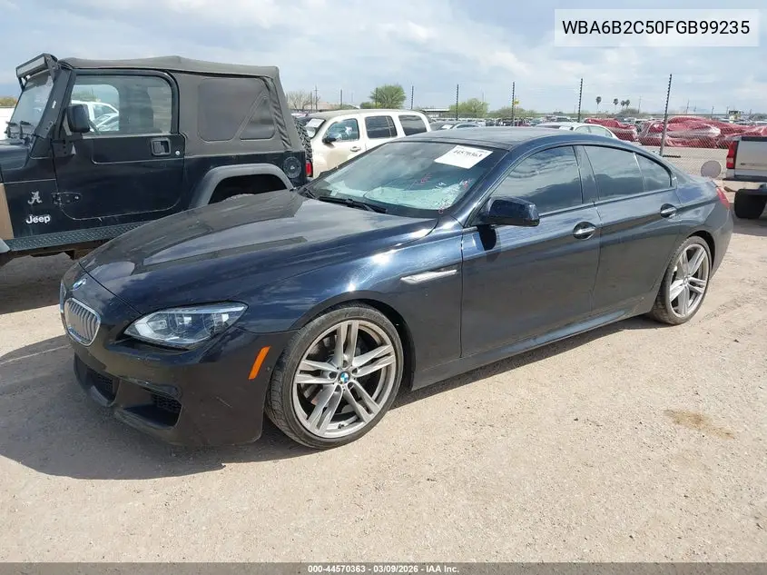 2015 BMW 650I Gran Coupe VIN: WBA6B2C50FGB99235 Lot: 44570363